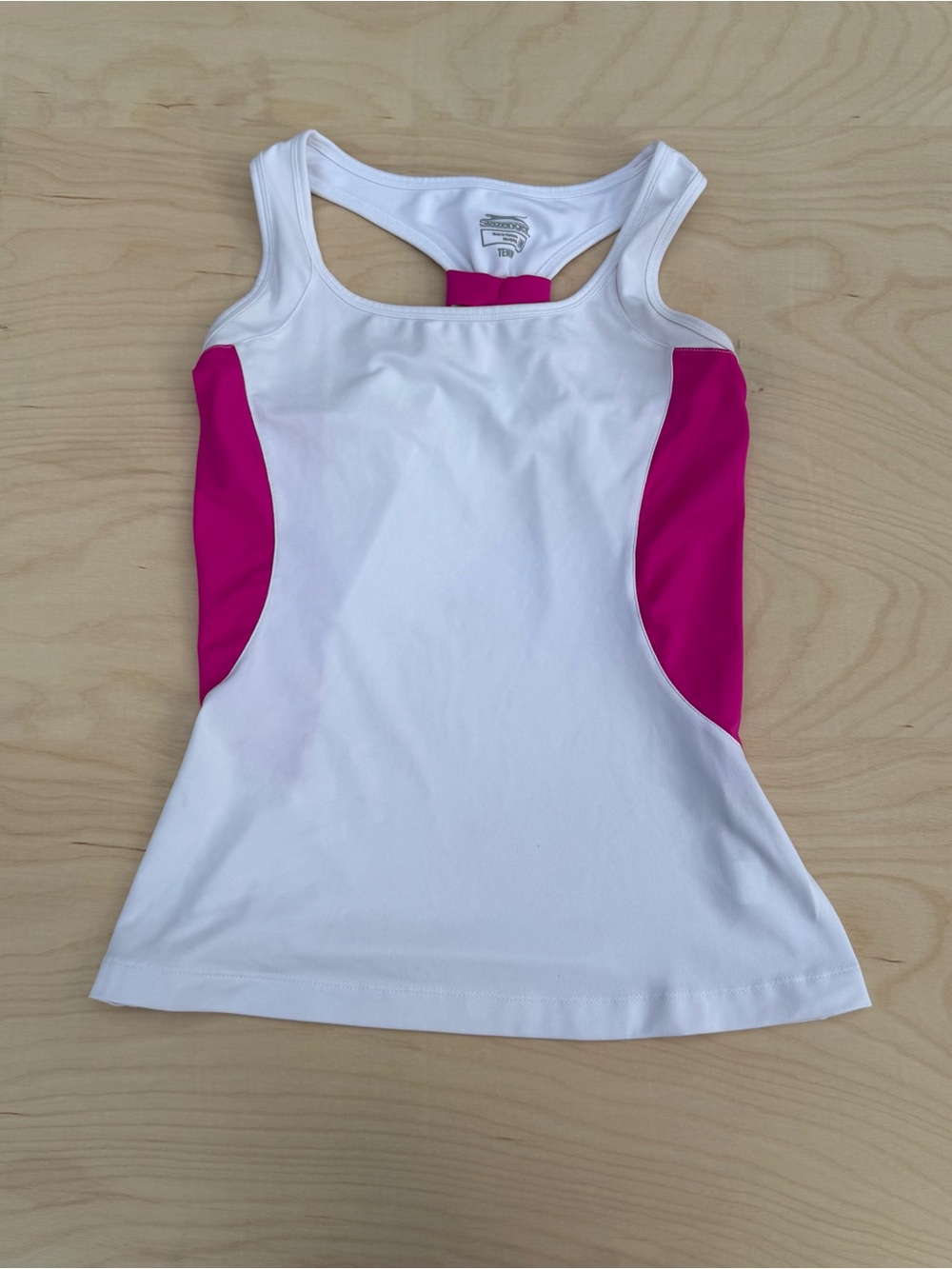 Slazenger White Pink Athletic Tennis Golf Racerback Activewear Tank Top size M